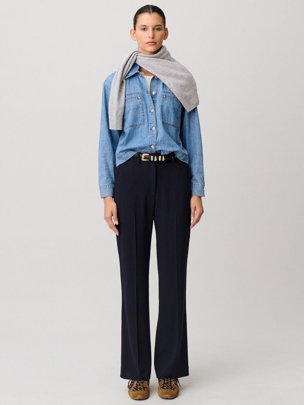 Claudie Pierlot Tailored Trousers Navy Womens Size 36 (US 4)